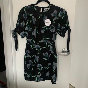 NEW black floral short dress